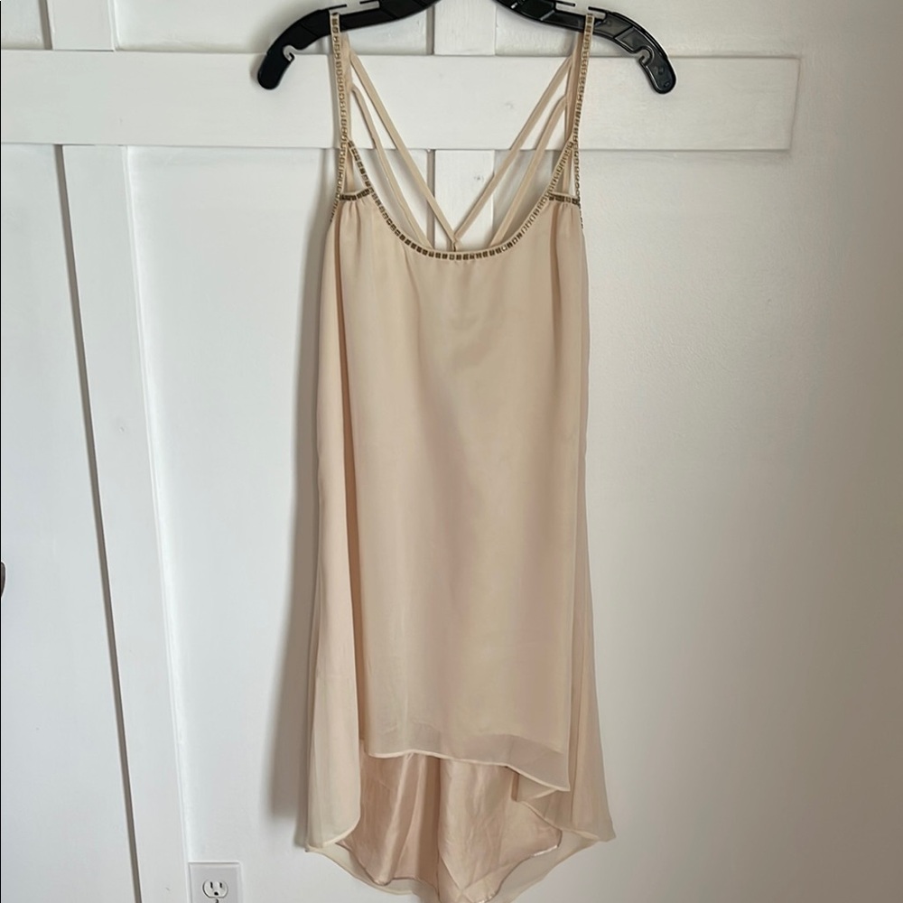 TFNC Cream Chemise with Asymmetrical Hem